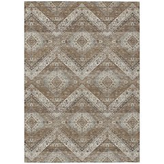 Machine Washable Indoor/Outdoor Chantille ACN2699 Brown 10' x 14' Rug