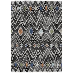 Machine Washable Indoor/Outdoor Chantille ACN2702 Black 10' x 14' Rug