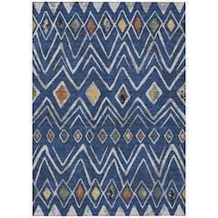 Machine Washable Indoor/Outdoor Chantille ACN2702 Blue 10' x 14' Rug