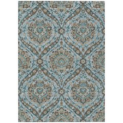 Machine Washable Indoor/Outdoor Chantille ACN2703 Teal 10' x 14' Rug