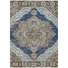 Machine Washable Indoor/Outdoor Chantille ACN2704 Blue 10' x 14' Rug