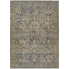 Machine Washable Indoor/Outdoor Chantille ACN2706 Black 10' x 14' Rug
