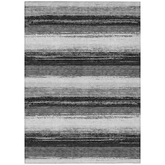 Machine Washable Indoor/Outdoor Chantille ACN2707 Black 10' x 14' Rug