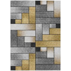 Machine Washable Indoor/Outdoor Chantille ACN2709 Black 10' x 14' Rug