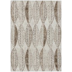 Machine Washable Indoor/Outdoor Chantille ACN2711 Brown 10' x 14' Rug