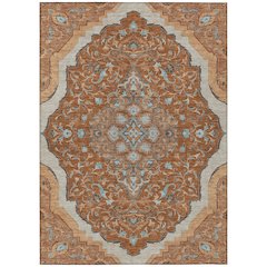 Machine Washable Indoor/Outdoor Chantille ACN2715 Orange 10' x 14' Rug