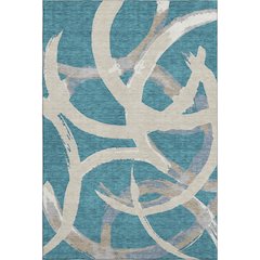 Premium Machine Washable Mayfield AMF1022 Teal 10' x 14' Rug