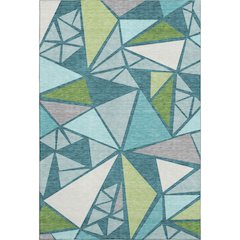 Premium Machine Washable Mayfield AMF1039 Teal 10' x 14' Rug