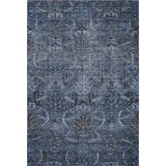 Premium Machine Washable Mayfield AMF1082 Navy 10' x 14' Rug
