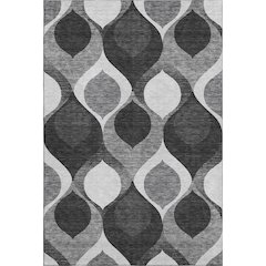 Premium Machine Washable Mayfield AMF749 Black 10' x 14' Rug