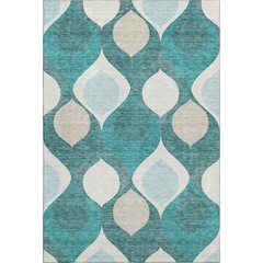 Premium Machine Washable Mayfield AMF749 Teal 10' x 14' Rug