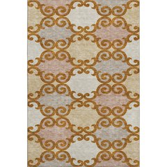 Premium Machine Washable Mayfield AMF883 Terracotta 10' x 14' Rug