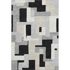Premium Machine Washable Mayfield AMF955 Black 10' x 14' Rug