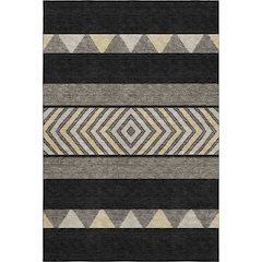 Premium Machine Washable Mayfield AMF965 Black 10' x 14' Rug