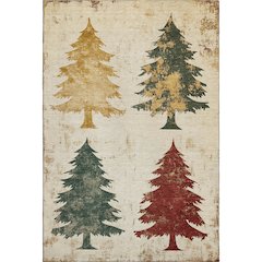 Luxury Washable Indoor/Outdoor Merry & Bright Ivory 10' x 14' Rug