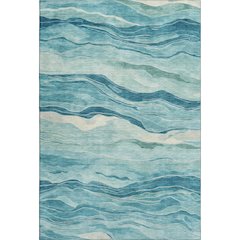 Machine Washable Indoor/Outdoor Pacifica Turquoise 10' x 14' Rug
