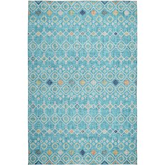 Luxury Washable Indoor/Outdoor Portico Teal 10' x 14' Rug