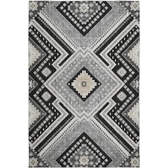 Luxury Washable Indoor/Outdoor Portico Black 10' x 14' Rug
