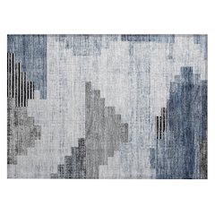 Machine Washable Indoor/Outdoor Chantille Blue 1'8" x 2'6" Rug
