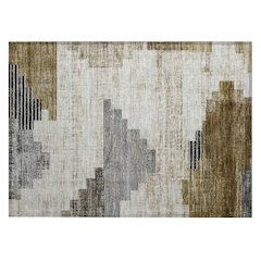Machine Washable Indoor/Outdoor Chantille Brown 1'8" x 2'6" Rug