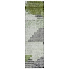 Machine Washable Indoor/Outdoor Chantille Fern 2'3" x 7'6" Runner Rug