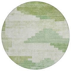 Machine Washable Indoor/Outdoor Chantille Sage 8' x 8' Round Rug