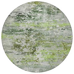 Machine Washable Indoor/Outdoor Chantille Aloe 8' x 8' Round Rug