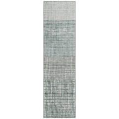 Machine Washable Indoor/Outdoor Chantille Aqua 2'3" x 7'6" Runner Rug