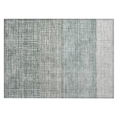 Machine Washable Indoor/Outdoor Chantille Aqua 1'8" x 2'6" Rug