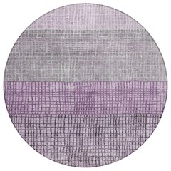 Machine Washable Indoor/Outdoor Chantille Plum 8' x 8' Round Rug