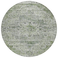 Machine Washable Indoor/Outdoor Chantille Aloe 8' x 8' Round Rug