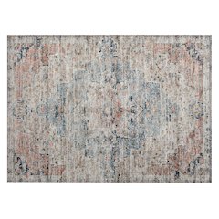 Machine Washable Indoor/Outdoor Chantille Beige 1'8" x 2'6" Rug