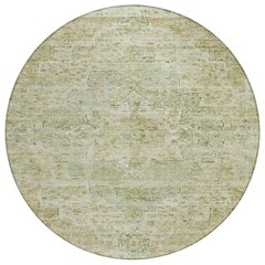 Machine Washable Indoor/Outdoor Chantille Sage 8' x 8' Round Rug
