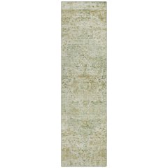 Machine Washable Indoor/Outdoor Chantille Sage 2'3" x 7'6" Runner Rug