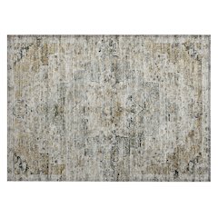 Machine Washable Indoor/Outdoor Chantille Taupe 1'8" x 2'6" Rug