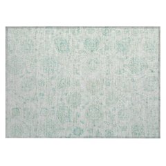 Machine Washable Indoor/Outdoor Chantille Turquoise 1'8" x 2'6" Rug