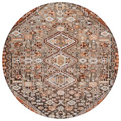 Machine Washable Indoor/Outdoor Chantille Fudge 8' x 8' Round Rug