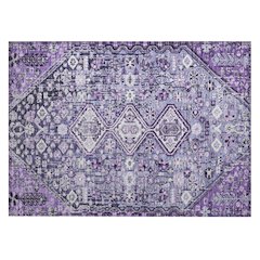 Machine Washable Indoor/Outdoor Chantille Purple 1'8" x 2'6" Rug