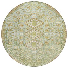 Machine Washable Indoor/Outdoor Chantille Sage 8' x 8' Round Rug