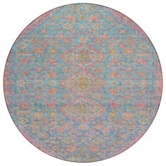 Machine Washable Indoor/Outdoor Chantille Sky 8' x 8' Round Rug