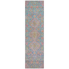 Machine Washable Indoor/Outdoor Chantille Sky 2'3" x 7'6" Runner Rug