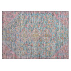 Machine Washable Indoor/Outdoor Chantille Sky 1'8" x 2'6" Rug