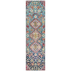 Machine Washable Indoor/Outdoor Chantille Teal 2'3" x 7'6" Runner Rug