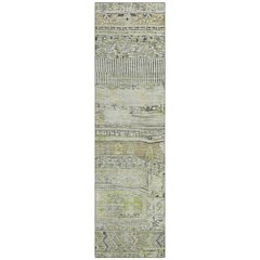 Machine Washable Indoor/Outdoor Chantille Beige 2'3" x 7'6" Runner Rug