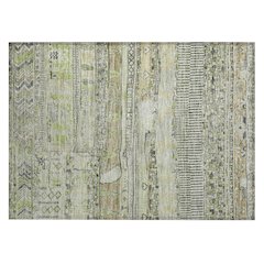 Machine Washable Indoor/Outdoor Chantille Beige 1'8" x 2'6" Rug