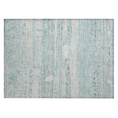 Machine Washable Indoor/Outdoor Chantille Teal 1'8" x 2'6" Rug