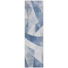 Machine Washable Indoor/Outdoor Chantille Denim 2'3" x 7'6" Runner Rug