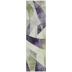 Machine Washable Indoor/Outdoor Chantille Purple 2'3" x 7'6" Runner Rug