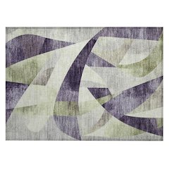 Machine Washable Indoor/Outdoor Chantille Purple 1'8" x 2'6" Rug
