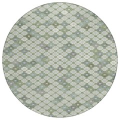 Machine Washable Indoor/Outdoor Chantille Mint 8' x 8' Round Rug